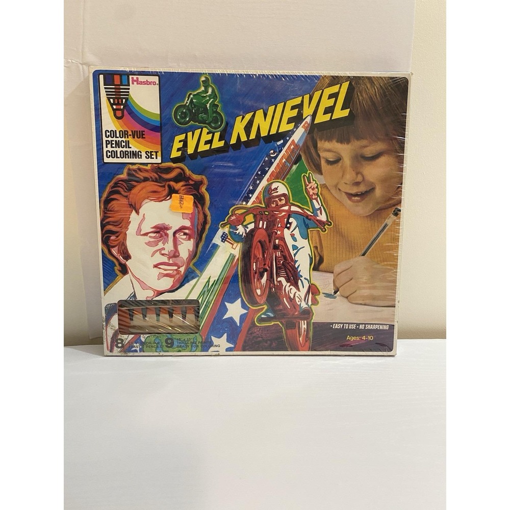 Evel Knievel 1970's #3603 Color-Vue Pencil Coloring set Factory Sealed RARE